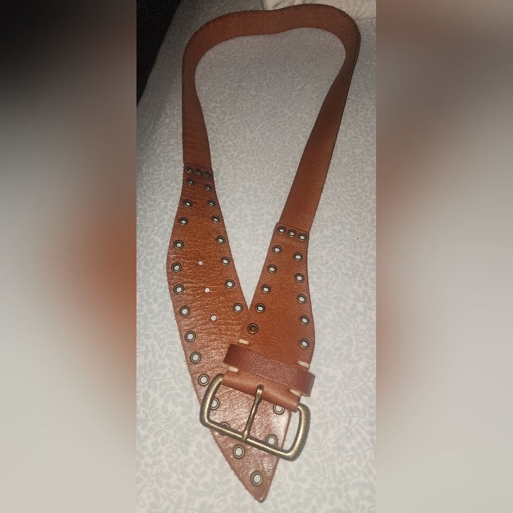 Newport News Tan Studded Belt